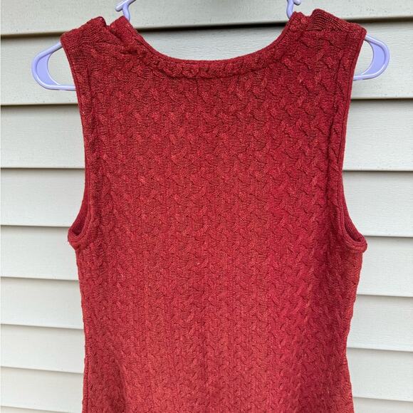 💚SALE: NWT Love Riche size L Cable Knit Sleeveless Wool Blend Dress - Rust Red - Picture 10 of 13